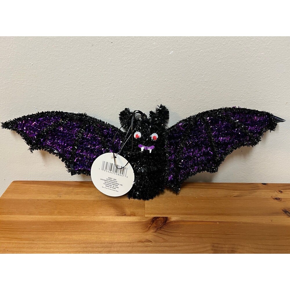 Tinsel Bat Halloween Decor NWT